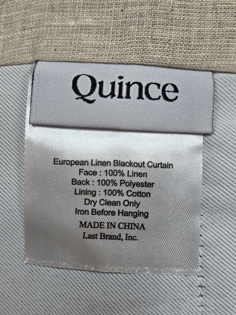 NWT QUINCE Set Of 2 48x84 European Linen True Blackout Curtains Flax 9993